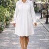 Women's Classic White Shirt Dress