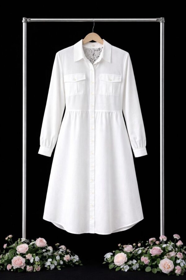 Women's Classic White Shirt Dress