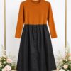 Women's Color Block Midi Dress