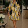 Women's Geometric Print Shirt Dress - Wholesale
