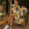 Women's Geometric Print Shirt Dress - Wholesale