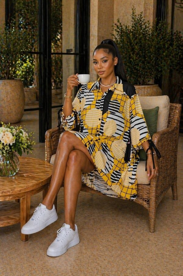 Women's Geometric Print Shirt Dress - Wholesale