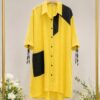 Premium Yellow Color Block Dress