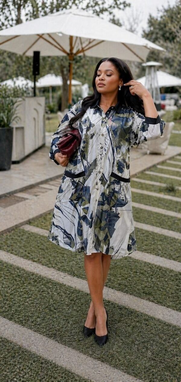 Women's Printed Button-Down Dress