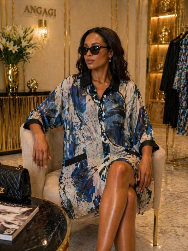 Women's Printed Button-Down Dress