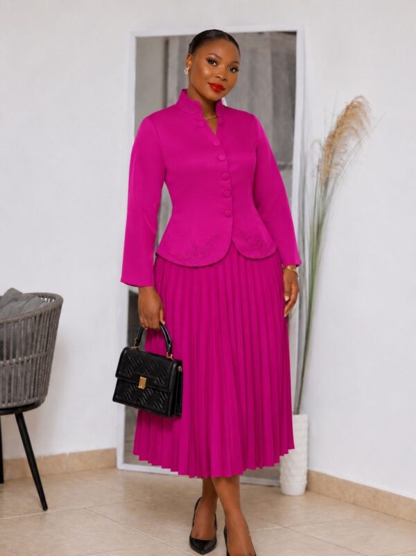 Premium Pleated Midi Dress