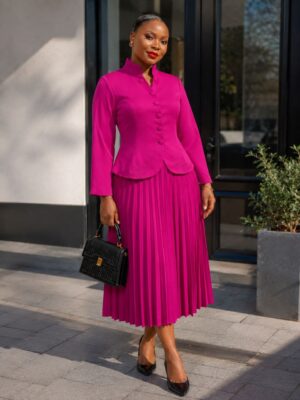 Premium Pleated Midi Dress