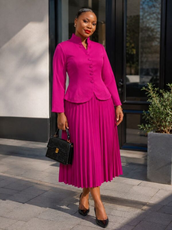 Premium Pleated Midi Dress