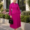 Premium Pleated Midi Dress
