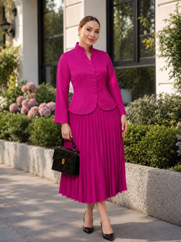 Premium Pleated Midi Dress