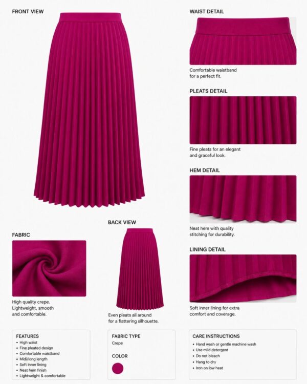 Premium Pleated Midi Dress