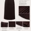 Premium Pleated Midi Dress in Black Brown