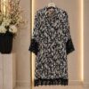 Premium Floral Print Dress - Black