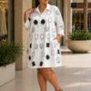 Premium Floral Print Dress - Black