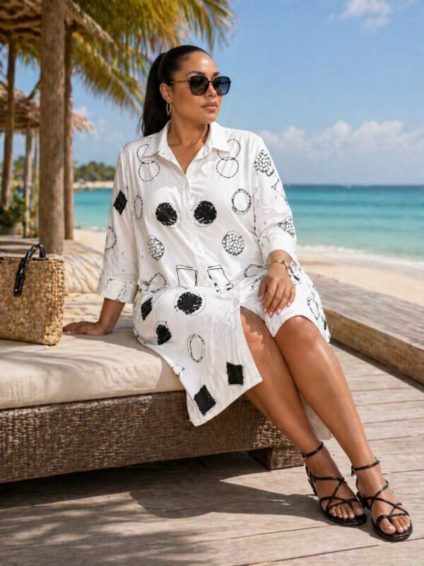 Premium Floral Print Dress - Black