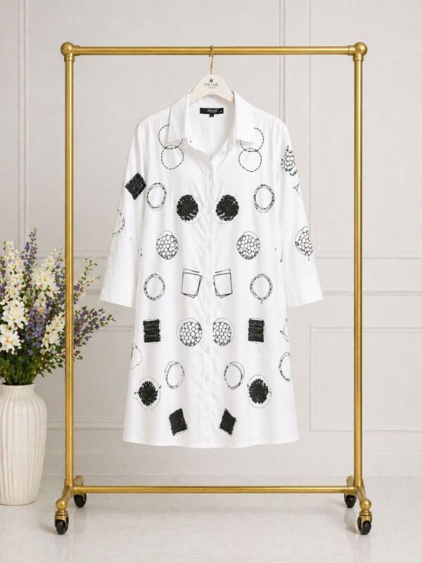 Premium Floral Print Dress - Black