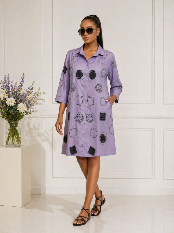 Premium Floral Print Dress - Black