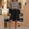 Premium Floral Print Dress - Black