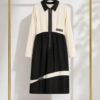 Premium Floral Print Dress - Black
