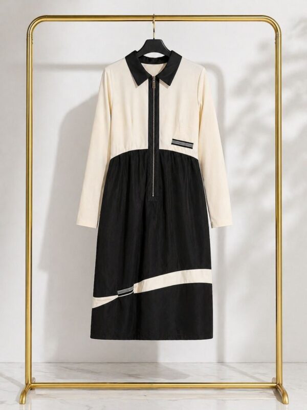 Premium Floral Print Dress - Black