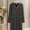 Premium Floral Print Dress - Black