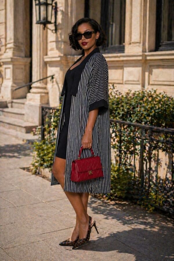 Premium Floral Print Dress - Black