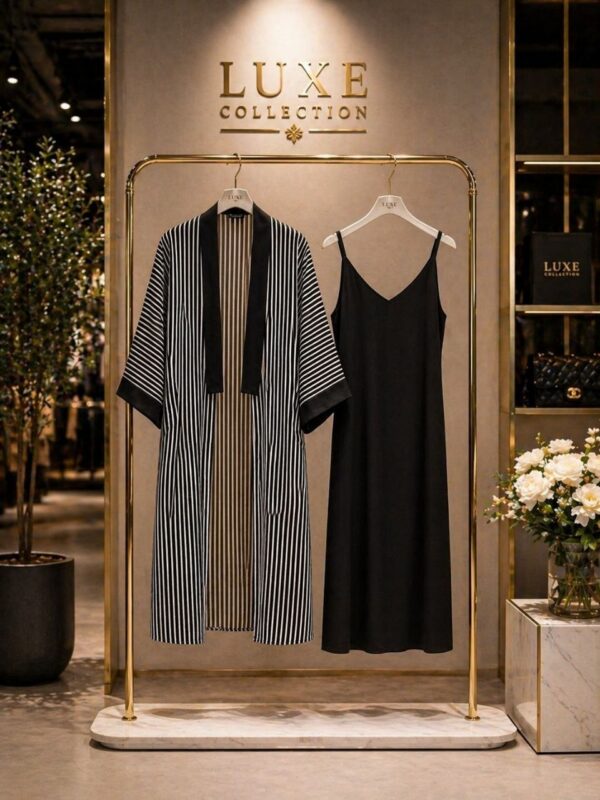 Premium Floral Print Dress - Black