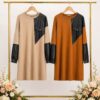 Elegant Color Block Shirt Dress