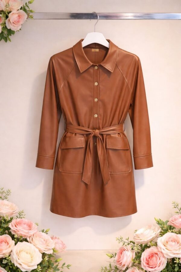 Elegant Color Block Shirt Dress