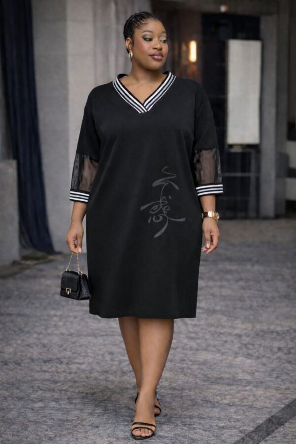 Elegant Color Block Shirt Dress