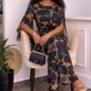 Elegant Color Block Shirt Dress