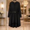 Elegant Color Block Shirt Dress