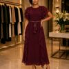 Elegant Color Block Shirt Dress