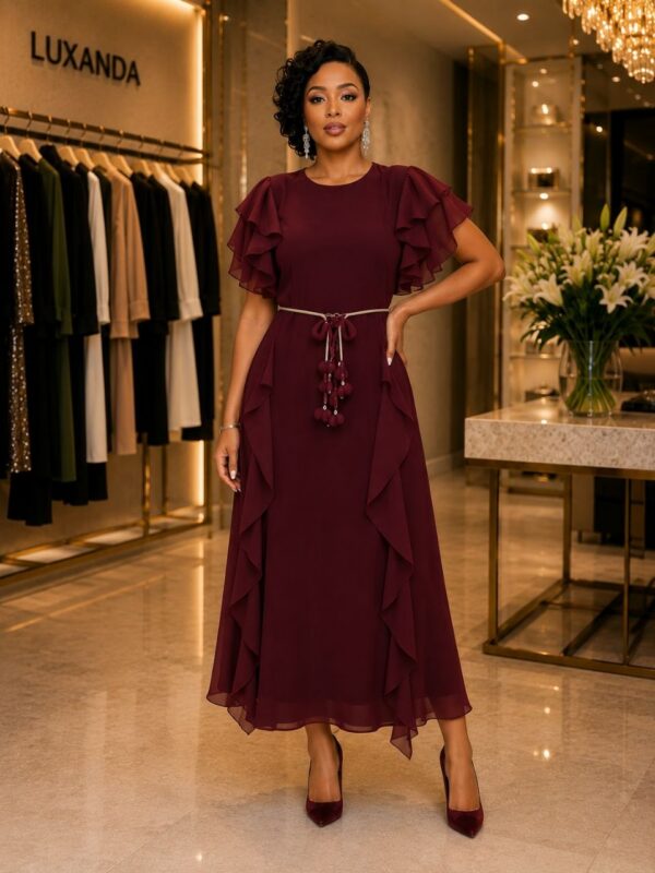Elegant Color Block Shirt Dress