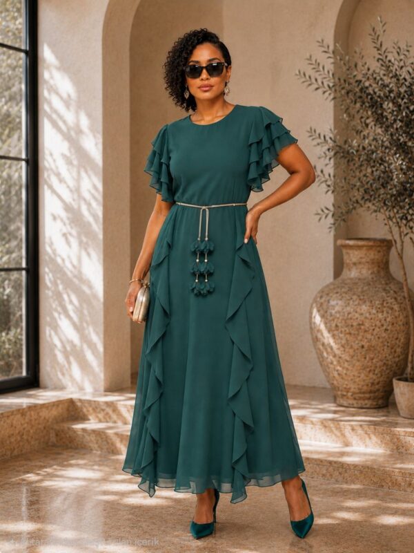 Elegant Color Block Shirt Dress