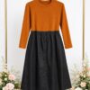 Premium Women's Midi Dress - Black & Brown