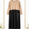 Premium Women's Midi Dress - Black & Brown