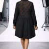 Premium Floral Print Dress - Black