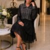 Elegant Color Block Shirt Dress