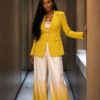 Yellow Blazer with Full Slip Jacket