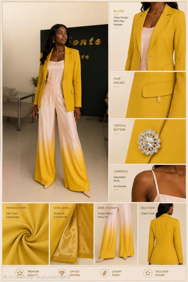 Yellow Blazer with Full Slip Jacket
