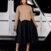 Elegant Color Block Shirt Dress