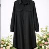 Elegant Color Block Shirt Dress
