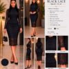 Premium Black Lace Midi Dress