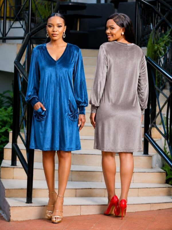 Elegant Color Block Shirt Dress