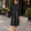 Elegant Color Block Shirt Dress