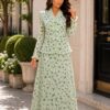 Premium Floral Print Dress - Black