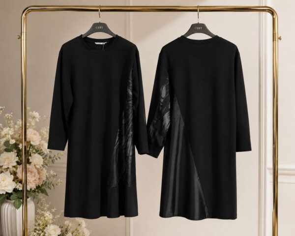 Elegant Color Block Shirt Dress