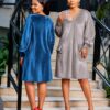 Elegant Color Block Shirt Dress