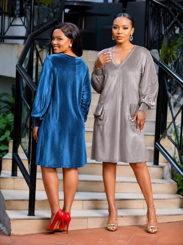 Elegant Color Block Shirt Dress